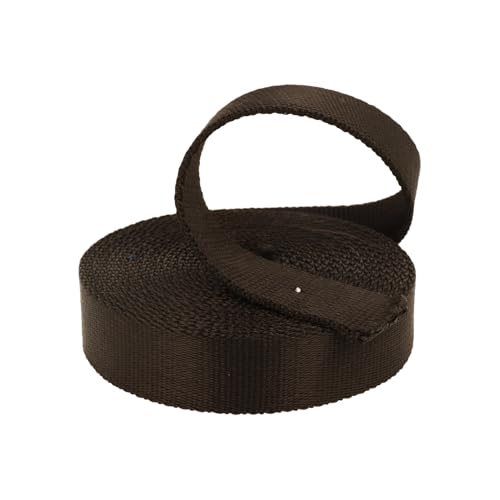 Kacperek - Gurtband Polypropylen - Glatt und 50m Lang - Stark für DIY Abschleppseile und Gepäckgurt - Gewebeband - Gurtbänder für Taschen, Rucksack Band, Gürtel - Breite 20mm - Schwarz von Kacperek