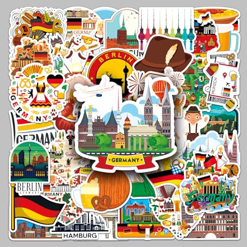 50 Deutschland Reise Aufkleber, Deutsche Symbole Stickers von Kaderas