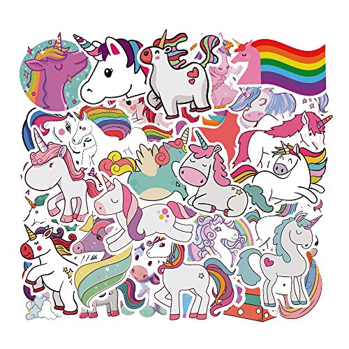 Einhorn Sticker 50 Stück, Einhörner Aufkleber Wasserfeste Vinyl für Fahrrad Laptop Skateboard MacBook iPad und mehr von Kaderas