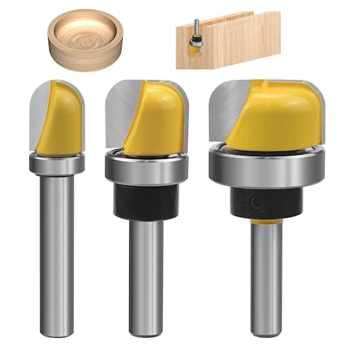 Kaelah 3 Stück Fräser für Oberfräse Set,8mm Rundfräser Router Bits,Schüssel-Fräs-Bit,Hohlkehlfräser für Holzbearbeitung Shaker Cutter Werkzeuge Schneidwerkzeug von Kaelah