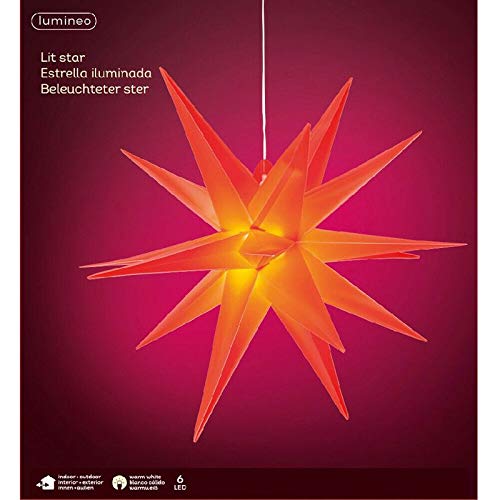 3D LED-Weihnachtsstern rot Ø 30cm Batteriebetrieb von Kaemingk