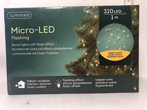 Micro LED Kette 320LED 1m flash effekt klassisch warmweiß von Kaemingk