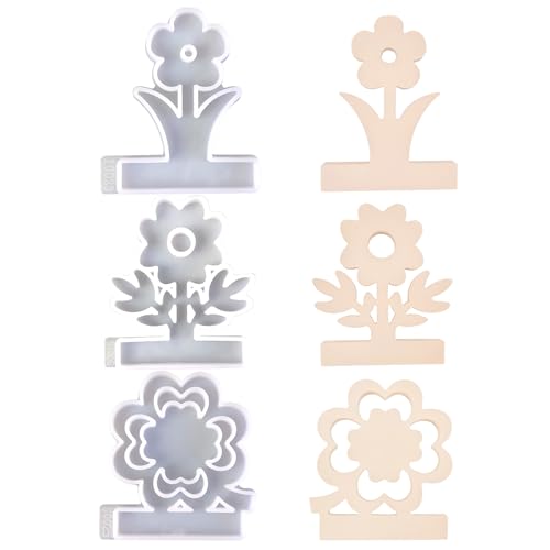 Blumen Silikonformen Gießformen, 3D Kerzenhalter Silikon Gießform Blütenform, Frühling Dekorativ Silikonform Blumen für DIY Kerzenhalter, Teelichter, Heimdekoration (3PC) von Kaezuy
