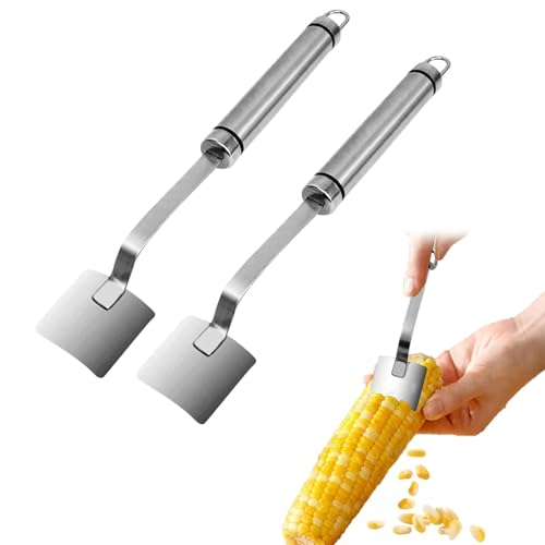 Maisschäler, Edelstahl Corn Cob Peeler, 1/2/3 Stück Mais Stripper, Maiskolben Schäler mit Ergonomischem Griff, Mais Drescher für die Salatzubereitung in der Küche (2) von Kaezuy