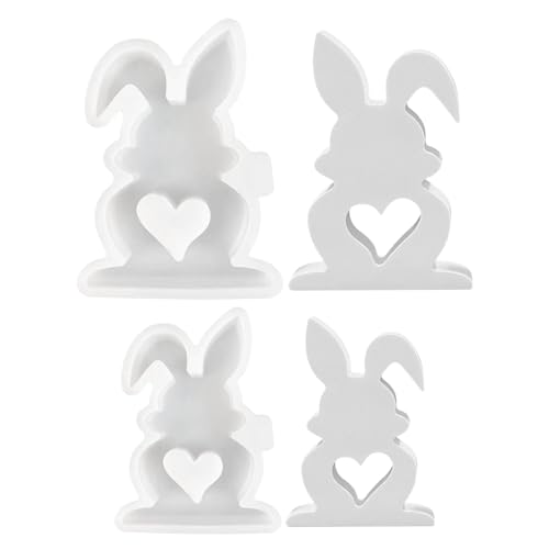 Osterhase Silikonformen Gießformen, 3D Hohle Kaninchen Silikonform, Silikon Osterhase Kerzenformen, Ostern Hase Giessformen Seifenform Backform für Ostern Deko Tortendeko (Set-A) von Kaezuy