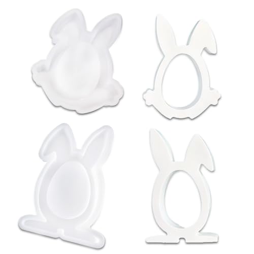 Osterhase Silikonformen Gießformen, 3D Hohle Kaninchen Silikonform, Silikon Osterhase Kerzenformen, Ostern Hase Giessformen Seifenform Backform für Ostern Deko Tortendeko (Set-C) von Kaezuy