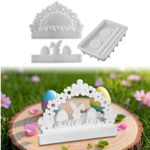 Silikonformen Gießformen Ostern, Silikonform Ostern Hase, Giessformen Silikon 3D Kaninchen, Gießform Silikonform Frühling DIY Gießform Ostern Hase for Gips Sojawachs Kerzen Handwerk (Stil A) von Kaezuy