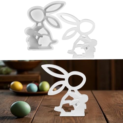 Silikonformen Gießformen Ostern, Silikonform Ostern Hase, Giessformen Silikon 3D Kaninchen, Gießform Silikonform Frühling DIY Gießform Ostern Hase for Gips Sojawachs Kerzen Handwerk (Stil G) von Kaezuy