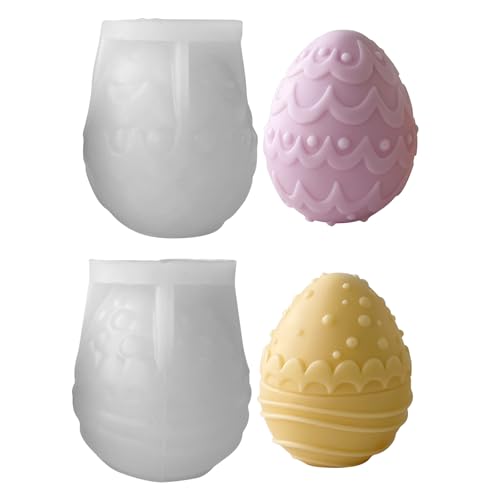 Silikonformen Gießformen Ostern Eier, Silikonform Ei Gießform Silikon Gießformen Osterei Hase Frühling, Oster Silikonformen Eier DIY Kerzenformen Hase für Osterdeko Frühlings Dekoration (Set A) von Kaezuy