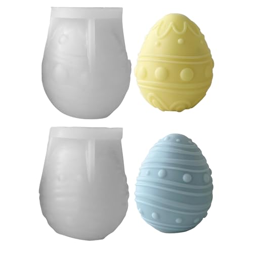 Silikonformen Gießformen Ostern Eier, Silikonform Ei Gießform Silikon Gießformen Osterei Hase Frühling, Oster Silikonformen Eier DIY Kerzenformen Hase für Osterdeko Frühlings Dekoration (Set B) von Kaezuy