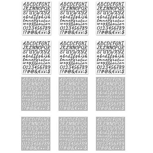 Buchstaben Aufkleber,12 Blätter Selbstklebende Klebebuchstaben Zahlen Nummern Aufkleber Klebebuchstaben Nummern für Briefkasten,Alphabet Aufkleber Letters pasted von Kaggpeza