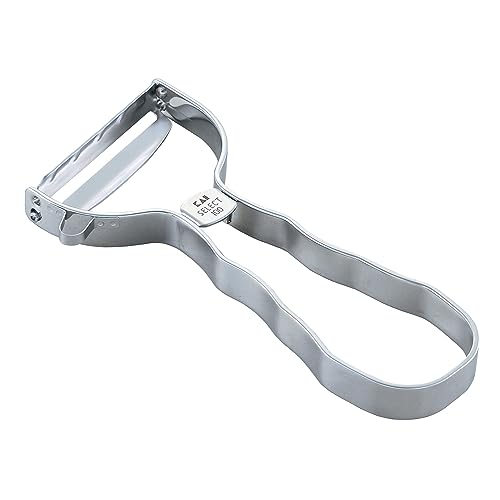 KAI Universalschäler - T-Schäler aus Edelstahl mit Klinge 5 cm / Griff 9 cm - Sparschäler Schäler für Gemüse Obst Kartoffelschäler Spargelschäler, Silber von KAI