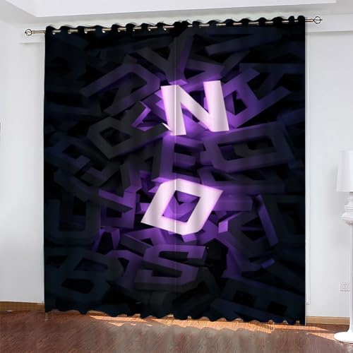 KaiHeBeding Brief Gardinen Nein Vorhänge Blickdicht, Blackout Curtain, Lärmschutzvorhang, Geeignet für Haus Balkon Kinderzimmer, Schlafzimmer Wohnzimmer Fenster, H 175 x B 140 cm, 2 Stück von KaiHeBeding