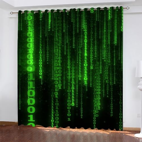 KaiHeBeding GrüN Gardinen Codierung Vorhänge Blickdicht, Blackout Curtain, Lärmschutzvorhang, Geeignet für Haus Balkon Kinderzimmer, Schlafzimmer Wohnzimmer Fenster, H 175 x B 140 cm, 2 Stück von KaiHeBeding