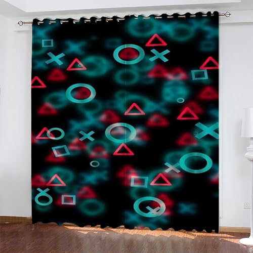 KaiHeBeding GrüN Gardinen Symbol Vorhänge Blickdicht, Blackout Curtain, Lärmschutzvorhang, Geeignet für Haus Balkon Kinderzimmer, Schlafzimmer Wohnzimmer Fenster, H 175 x B 140 cm, 2 Stück von KaiHeBeding