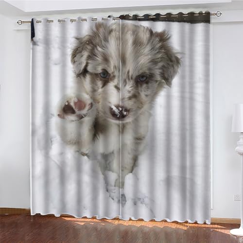 KaiHeBeding Tier Gardinen Heiser Vorhänge Blickdicht, Blackout Curtain, Lärmschutzvorhang, Geeignet für Haus Balkon Kinderzimmer, Schlafzimmer Wohnzimmer Fenster, H 175 x B 140 cm, 2 Stück von KaiHeBeding