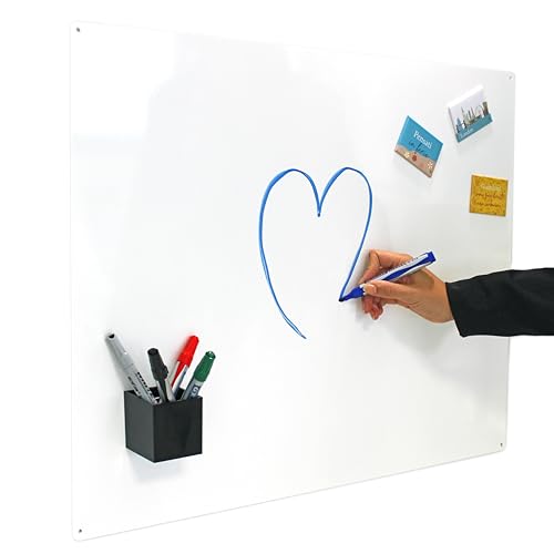 KalaMitica Whiteboard - Magnetische Wandtafel, Büro-Pinnwand für Magnete - Beschreibbar und trocken abwischbar - Weiß glänzend - 74x57 cm von KalaMitica