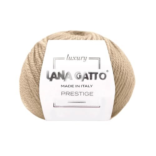 100% Cashmere Garn zum Stricken und Häkeln, Lana Gatto Luxury Prestige Line, 25 gr. 75 mt, (Camel - 14618, 1) von Kalapanta