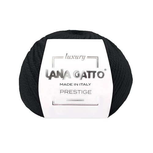 100% Kaschmir Garn zum Stricken und Häkeln, Lana Gatto Luxury Prestige Line, 25 gr. 75 mt, (Schwarz - 1500, 1) von Kalapanta