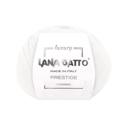 100% Kaschmir-Garn zum Stricken und Häkeln, Lana Gatto Luxury Prestige Line, 25 gr. 75 mt, (Weiss - 10001, 1) von Kalapanta