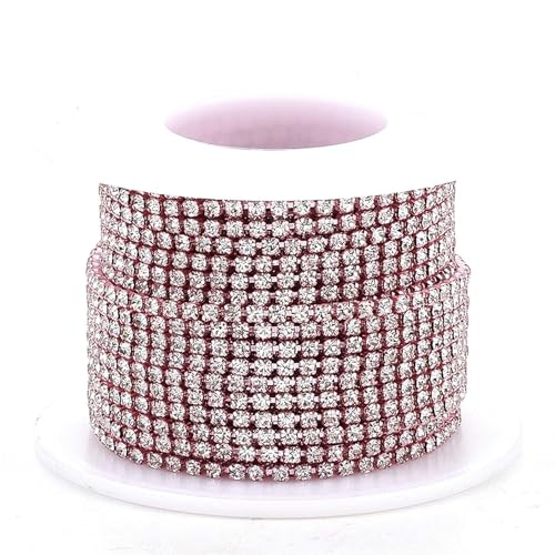 1 Roll -Strasskette, 10,9 Yards 2 mm Nimmelkristall -Strassstreifen, Perlenklauenkette moderne und elegante Strassverkleidung für Handwerksnähen Schmuck Hochzeitskleidung DIY, Strasskette von Kalastussaari