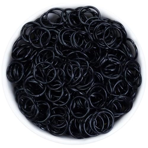 200 Prozent offene Sprungringe O Ring -Form -Sprungringe für Schmuck, die lustige DIY -Kettenmail -Ringe machen, schwarze Eisensprungringe für Schlüsselketten Armband Halskette machen Sprungringe für von Kalastussaari