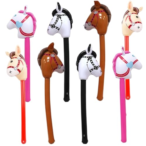 Aufblasbares Stick Pferd 8pcs farbenfrohe weiche und anti-Leak PVC Horse Ballon mit Kantenversiegelungsdesign Baby Spielzeug Ballonstift für Pferdestäbchen-Geburtstagsfeiern Lieferungen aufblasbares von Kalastussaari