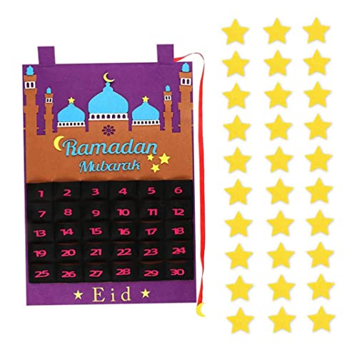 Holz Ramadan -Kalender, Eid Ramadan Mubarak Countdown -Kalender mit 30 Prozenter Stars, 30 Tage bis Eid Adventskalender für Home Eid Mubarak Tischdekoration von Kalastussaari