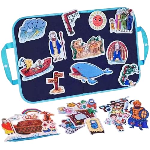 Kalastussaari 1 Set Filz Board Bible Stories Set, Flanell Board -Geschichten sind Noahs Ark, Jonah und The Whale, David und Goliath, Krippe Szene für Kinder Weihnachten von Kalastussaari