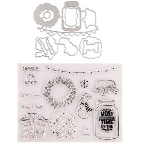 Kalastussaari 1pc Weihnachten Thema Clear Stempelblatt Transparent Seal Printing Scrapbooking Präge Stamper Weihnachtsversorgungsstempel für DIY -Papierhandwerkskarten zur Dekoration von Kalastussaari