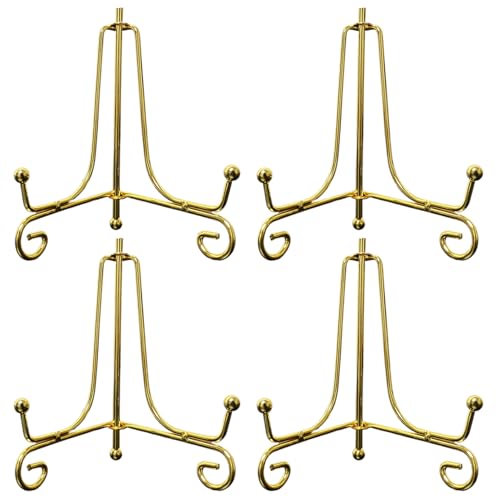 Kalastussaari 4PCS-Plattenständer für Display, 8 Zoll Faltbarer Staffelei, Metallbildstand, Hochleistungsbuch-Display-Stand für 7,9-10,2 Zoll Tier Gold, Staffelei Ständer von Kalastussaari