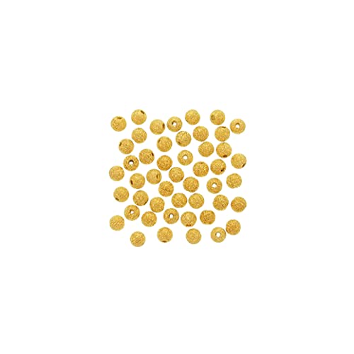 Kalastussaari 4mm filigraner schicker Spacer -Perlen goldplattierte Messing Lose Perlen Round -Abstandshalter Perlen für DIY -Schmuck Making 100pcs (Gold) Lose Perlen von Kalastussaari