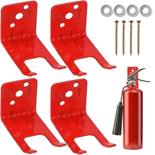 Kalastussaari Feuerlöscher Montagehalterung, 4 Pack Feuerlöscher Halter Feuerlöscher Wandhakenhalter Hanginglöscher mit Schrauben Feuerlöscher Mount von Kalastussaari