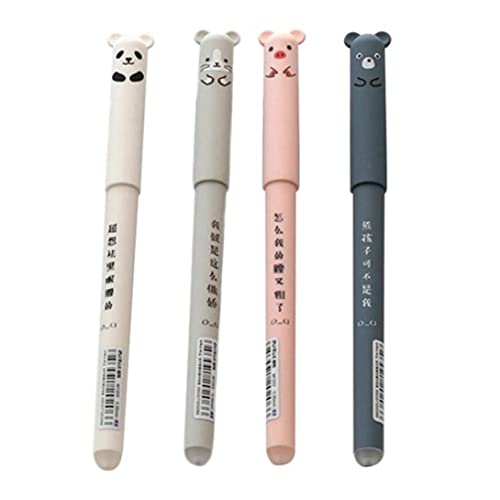 Kalastussaari Löschbarer Stift -Reibungsballpoint Gel Tinte Schwarzer Rollerball Pen niedliche Büroschule für Schüler Geschenk 4pcs Kugelschreiber Stift von Kalastussaari