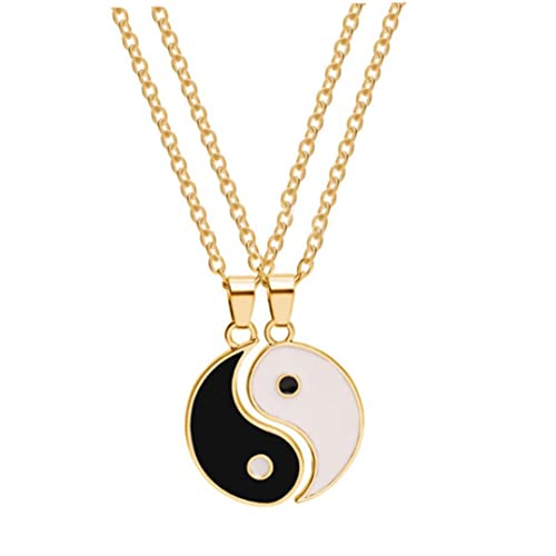 Kalastussaari Paar Halskette Yin Yang Anhänger Halskette Verstellbare Puzzle Männer Frauen Freundschaftskette 2pcs Paar Halskette von Kalastussaari