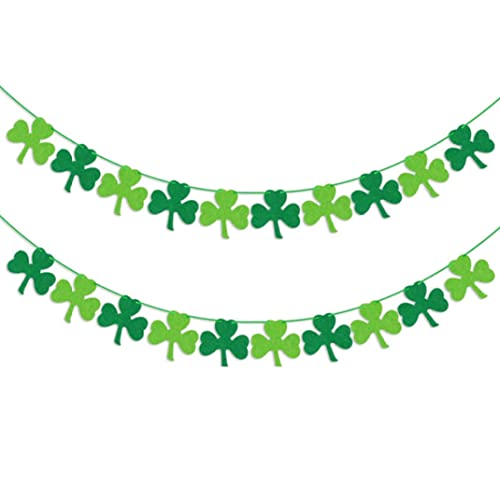 Kalastussaari St. Patricks Day Dekoration Shamrock Garland Banner Green Garland für irische Partyversorgung 2PCS Irish Banner von Kalastussaari