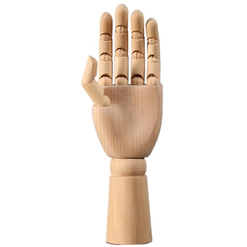 Mannequin Handverstellbares Holz artikuliertes Handmodell mit flexiblen Fingern 12x3.5 linke Figur Zeichnung Künstler Handmodell für Schreibtischdekoration, Skizzieren, Zeichnen, Malemodell malen Han von Kalastussaari