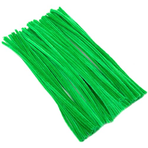 Rohrreiniger für das Handwerk 100pcs DIY 6 mm x 30 cm Flexible Rohrreiniger praktikant maßgleis Rohrreiniger für Kinder, grün, Pfeifenreiniger von Kalastussaari