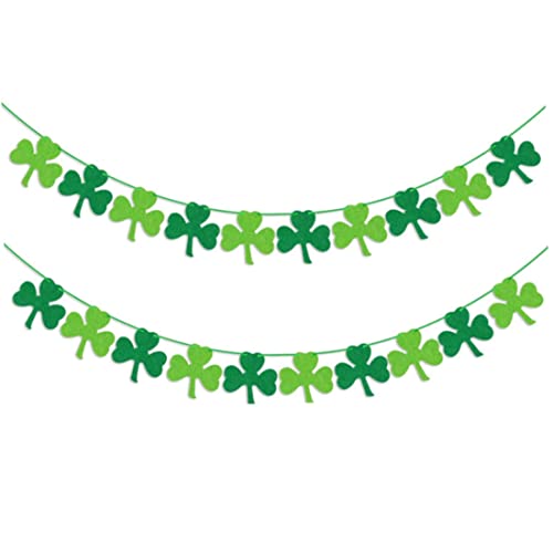 St. Patricks Day Decoration Shamrock Garland Banner Green Garland für irische Partyversorgung 2PCS St. Patricks Day Banner von Kalastussaari