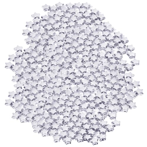 Star Spacer Perlen, 200pcs glänzende reflektierende Sternperlen, silberne Sternform Charm Lose Perle für die Herstellung von Armbändern, Halsketten, Fußkettchen, Kunsthandwerk von Kalastussaari