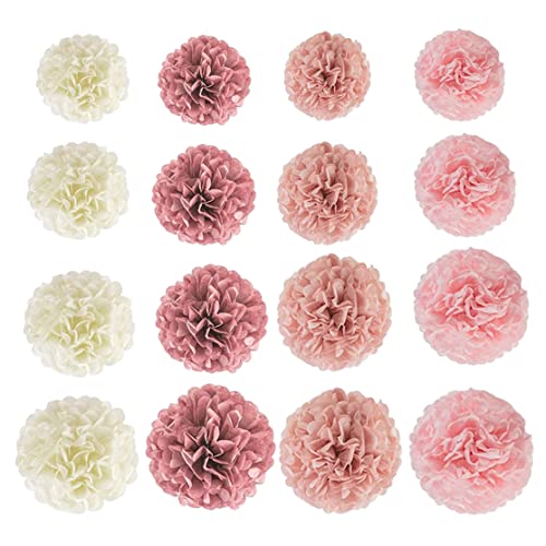 Tissue Paper Pom Pom Poms Dekorative Hangpompom Dekorationen für Hochzeits Geburtstagsfeier Abschluss 16pcs Gewebepapier Pompoms von Kalastussaari