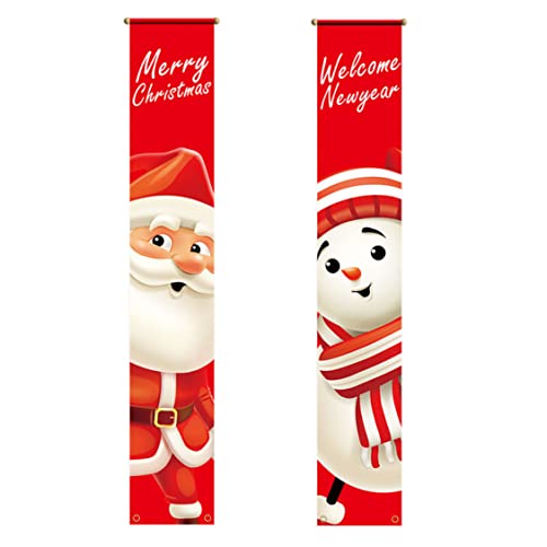 Weihnachtsdekorationen im Freien im Freien im Freien Veranda Schild Set, Santa Claus Snowman Weihnachts -Tür Banner, hängende Frohe Weihnachtsdekorationen für häusliche Innenhäuser, Weihnachten im Fr von Kalastussaari