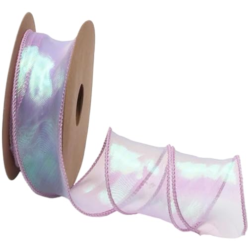 Wired Chiffon Ribbon, hellviolettes bloßes Band, 10yd langes 1,6-Zoll-Breit-Netzband, elegantes lila Band, dickfreundliche Dekorationsband für Blumenstrauß, Geschenkverpackung, Kunsthandwerk, Kunstha von Kalastussaari