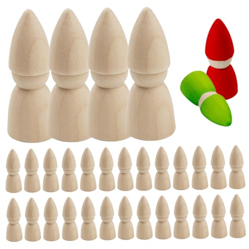 Wood Peg Dolls, 30 Prozent unfertige hölzerne Menschen erstellen leere Familienfiguren, 3 Zoll natürliche kreative Peg -Menschen für Kinder DIY Arts Kunsthandwerk, Malerei, Peg Game, Home & Party Dec von Kalastussaari