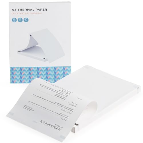 Kalopsia RG2 Thermodruckerpapier – 200 Blatt Tintenfreies Papier im A4-Format mit Positionierungsmarkierung für Hochwertigen Druck von Kalopsia