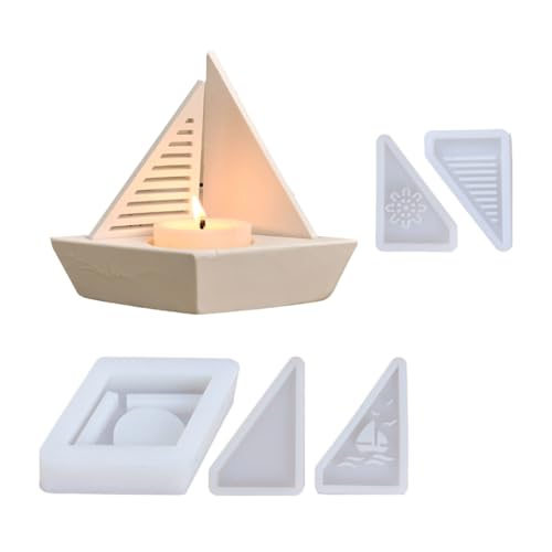 1 Set Silikonform für 3D-Kerzenhalter in Segelform, Kerzenhalter für Zuhause 1 Set Silikonform für 3D-Kerzenhalter in Segelform, Kerzenhalter für Zuhause von Kalttoy