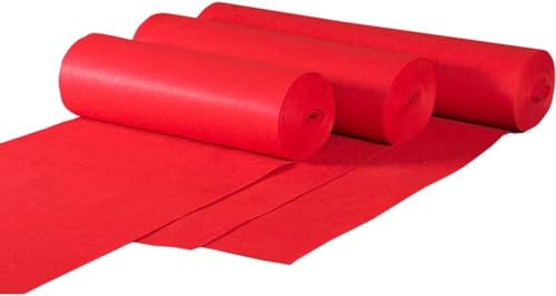 Kanduo Gangläufer, roter Teppich, langlebiger Einweg-Bodenteppich for Hochzeiten, Zeremonien, Festliche Anlässe Partyteppich(Red-2mm,1.2x20m) von Kanduo