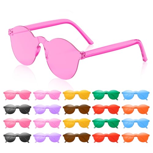 Kangtaixin Party Brillen Sonnenbrille - Hippie Brille - Rund Herz Sonnenbrille Lustige Partybrillen für Fasching Foto Requisiten Geburtstagsfeier für Kinder und Erwachsene (Mehrfarbig-20PCS) von Kangtaixin