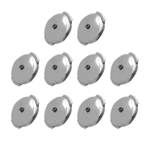 10 Stück Fashion Disc Ear Plugs Praktische Post Connector mit Verriegelung Ohrring Verschlüsse für Ohrstecker von Kaohxzklcn