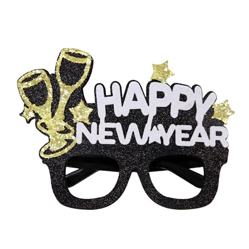 Kaohxzklcn 2024 Neujahr Brillenrahmen Neujahr Party Photo Booth Requisiten Glitzer Brillen Rahmen Weihnachten Neujahr Party Supplies Gewebte Brille von Kaohxzklcn